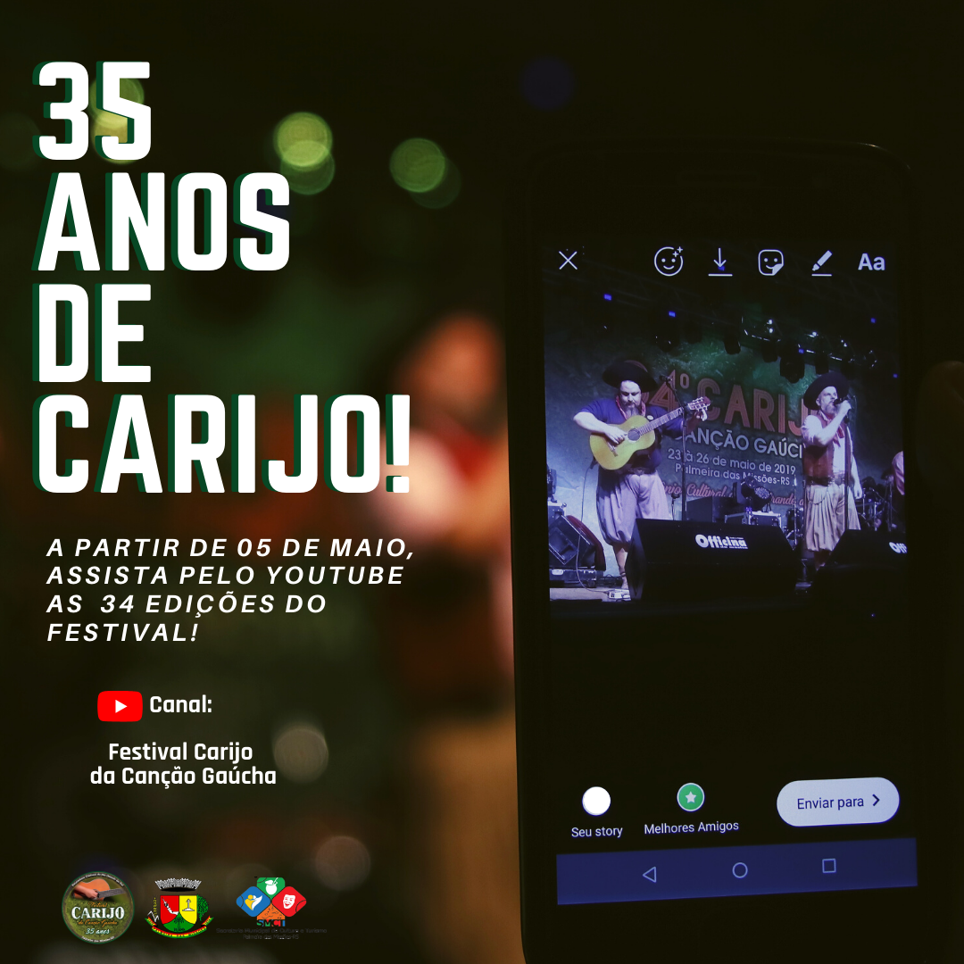 Está no ar o Canal no YouTube do Festival Carijo da Canção Gaúcha com acervo das 34 edições