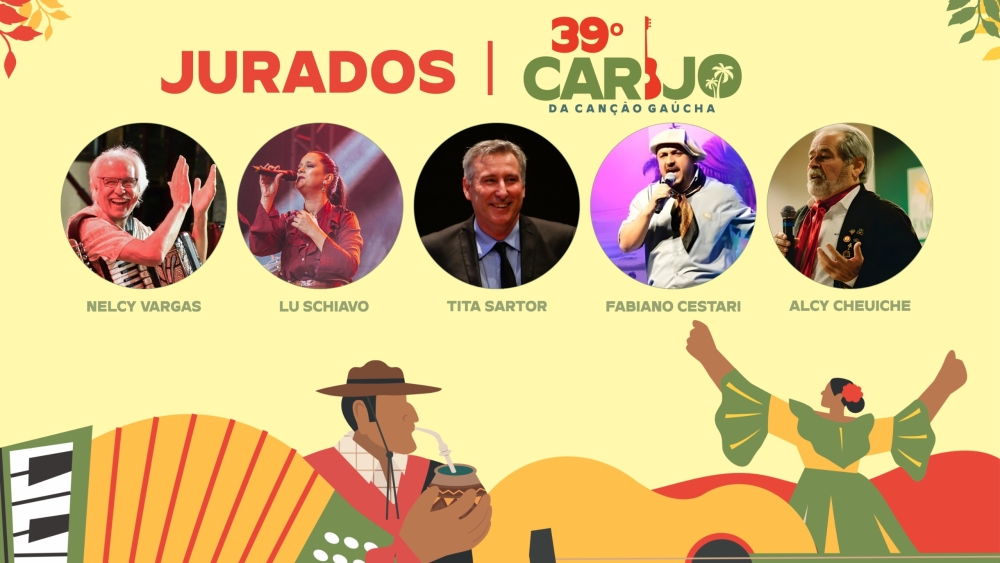Conheça os jurados do 39ª Carijo da Canção Gaúcha